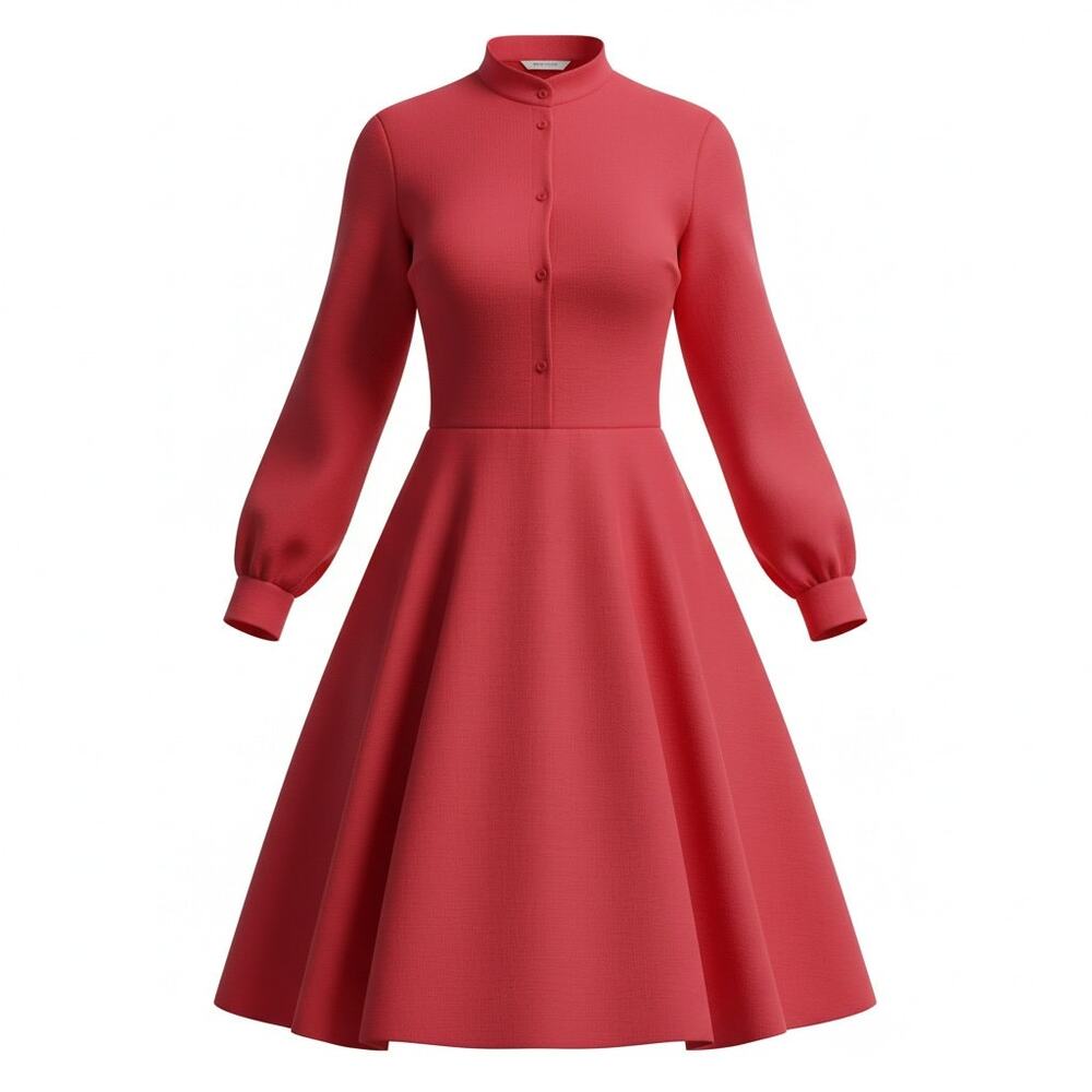 Choklate Paris Women’s Red Fit & Flare Midi Shirt Dress Size S